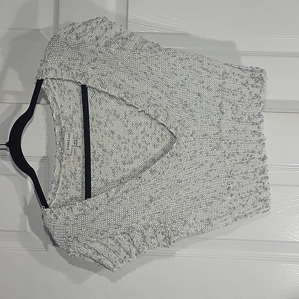 Bebe crop knitted glittery top